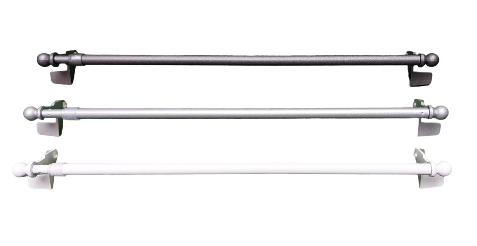 MadeInNature Lot de 2 tringles à Clipser, Autobloquantes, Montage sans Vis ni perçage Fix’VIT Extensibles, Couleurs et Longueurs au Choix (Extensible 50x80 cm, Lot de 2 Embout Boule Béton)