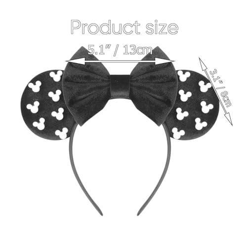 Image of DRESHOW Mouse Ears Headbands for Women Pearl Hairbands Bow Head bands Velvet Head band Christmas Cosplay Costume Princess Party Decorations Halloween & Disney Trip