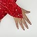 SIQITECHNO Fashion Long Sequins Fingerless Gloves Sparkly Fur Opera Gloves for Christmas Rave Party Wedding Evening Prom