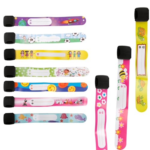 GroveEss 10PCS Reusable Child ID Wristbands,Waterproof Adjustable Anti Lost Child