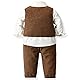 SXSHUN Baby Jungen Anzüge Gentleman Sakkos Kleinkinder Taufe Hochzeit Weihnachten Kinder Smoking Bekleidungsset, braun, 2 Jahre(Größenetikett: 90cm)