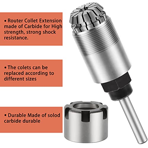 1/4 Inch Shank Router Bit Collet Extension Chuck Converter Adapter, Convert 1/2-Inch & 1/4-Inch Shank Bits With Er20 Spring Collet, Er20 M Type Collet Chuck Wrench Spanner -(Pack Of 4) #TOP2