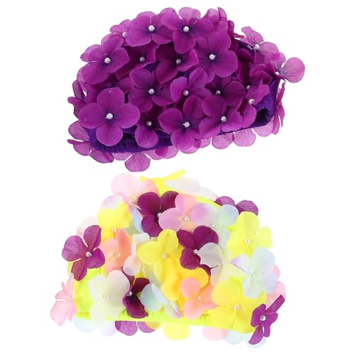 Bonnet de bain femme adulte Hemobllo : fini les cheveux mouillés grâce au motif floral étanche