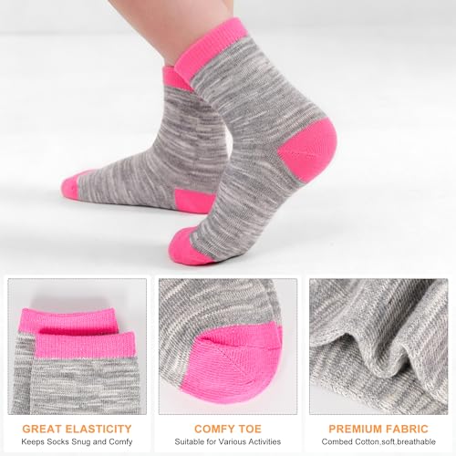 Image of 12 Pairs Kids Cotton Crew Socks, Unisex School Socks Ages 1-13
