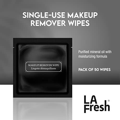 La Fresh Hotel Premium Paraben-Free Makeup Remover Wipes - Black, Light Flora Scent 8X6" Wet Wipes - 50 Wipes, Travel Essentials #TOP1