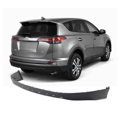 Image of FitParts Compatible with Toyota RAV4 2016-2018 Rear Lower Bumper Cover | Primed, Without Parking Sensor Holes, Hybrid, Ready to Paint, OEM 521690R010, TO1115106