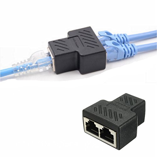 RJ45 Splitter Connector,1 to 2 Ways RJ-45 interface Splitter Ethernet cable Socket Adapter 8P8C HUB Network LAN Internet PC laptop router contact Modular plug For Cat5 Cat5e Cat6 Cat7 Ethernet cables