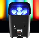 Built-in Battery Wireless Par Light 6x18W RGBWA+UV Wireless Uplighting 9600 mAh APP Stage Uplighting