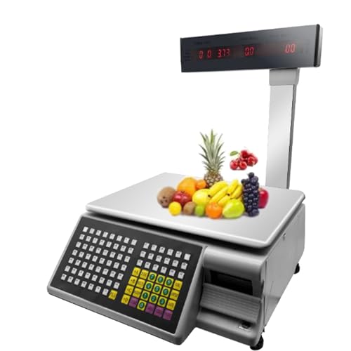 Báscula digital con impresora y doble pantalla LCD miniatura 1