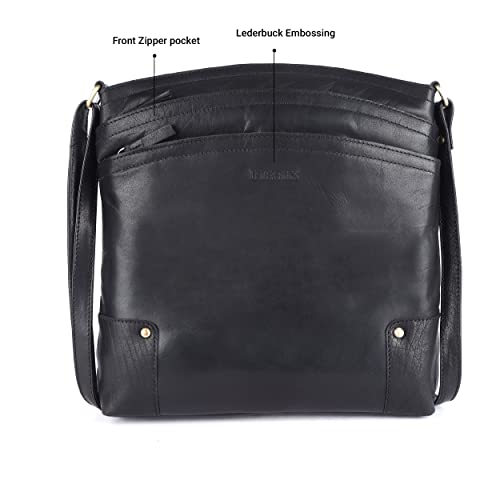 Terry Large Soft Real Leather Womens Crossbody Handbags and Purses-Triple Zip Premium Sling Crossover Shoulder Bag4