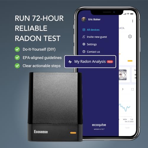 Ecosense EQ100 EcoQube, Digital Radon Detector, Fast Capture of Fluctuating Levels, Short & Long-Term Continuous Monitoring with Trend Charts, Remote Data Access, Only Support 2.4 GHz Networks - Image 6