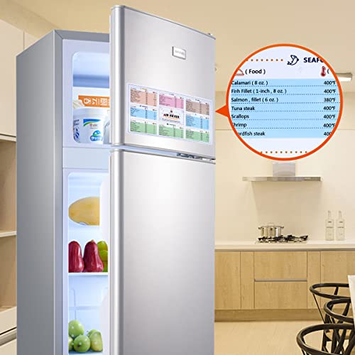 Air Fryer Magnetic Cheat Sheet Cookbook Cooker Accessories Magnet Cooking Times Chart Quick Reference Guide For 66 Common Prep Functions #TOP5