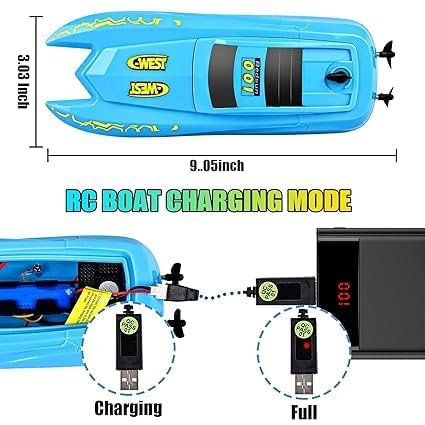 EXOMOON RC Boat Remote Control Boats for Pools and Lakes - H126 Mini Racing Boats 2.4GHz 10km/h High Speed Remote Control Boat for Kids Adults Boys Girls Multicolor 3