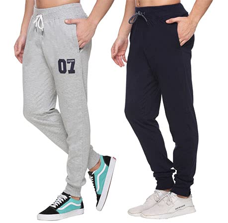 Basis Slim Fit Trackpants Combo (Comfortable, Cotton Blend, Embroidery, Solid)