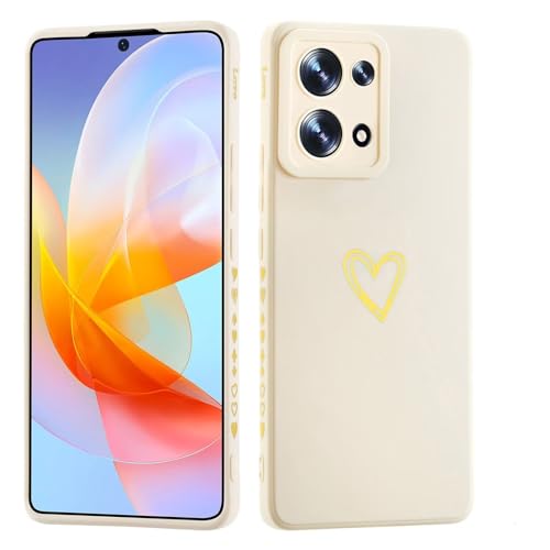 LENGRACE Para Xiaomi Redmi Note 13 Pro 5G Padrão de coração capa, Love padrão moda bonito para mulheres meninas silicone anti-choque TPU capa - branco
