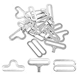 6 Sets Bow Tie Hardware Sets Adjustable Bow Tie Hardware Clip Sets Bows Ties Cravat Clips Hook Fastener Adjustable Straps Necktie Hook Plated Metal Rust Proof 3/4 inch Silver for Necktie Strap