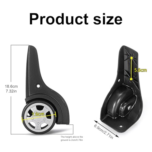 1 Pair Luggages Wheels Suitcase Wheels Replacement Airplanes Wheels PVC Spare Wheels for Suitcase Replacement4