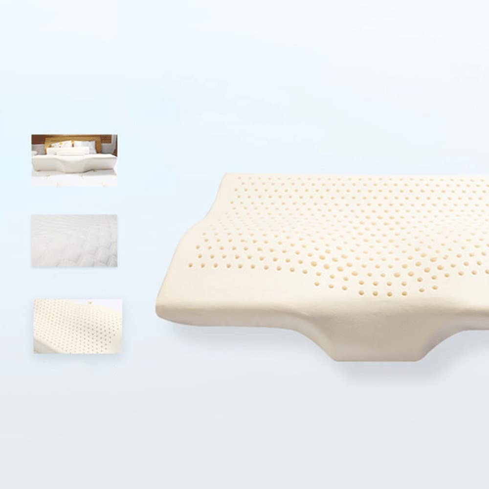 Cojines de cama de látex natural y posicionadores, almohada ergonómica para dormir, cojín de apoyo cervical de látex puro, cómoda almohada de cama para alivio del cuello
