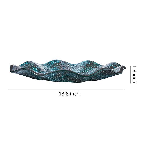 image for WHOLE HOUSEWARES | Decorative Trays Plate | Mosaic Glass Centerpiece f