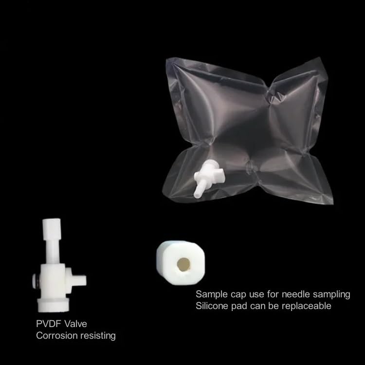 1PCS PVF Sampling Bags for Solid VOCs Detection with PTFE Valve - 0.5L to 10L Options Available(4L)