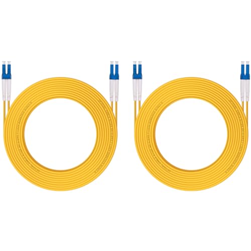 Image of 2 Pack OS2 LC to LC Fiber Patch Cable, 10m Single Mode SFP Fiber Jumper, Duplex LC-LC 9 /125um, LSZH, 33ft, for 1G /10G SMF SFP Transceiver, Router, Networks and More