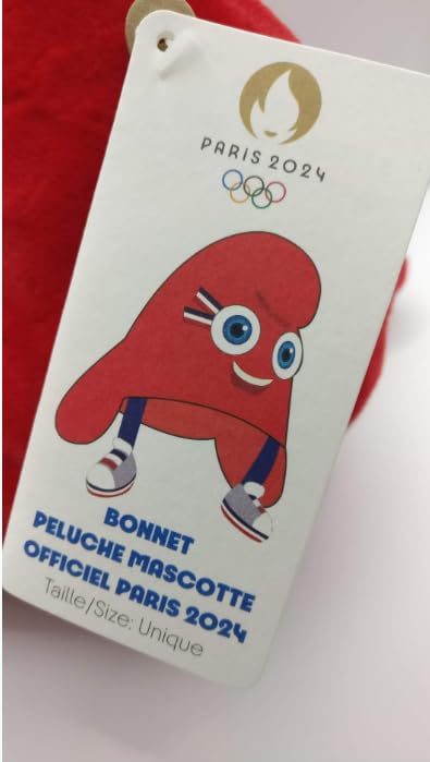 Bonnet Peluche Phryge Mascotte Officielle Paris 2024 - Taille Unique