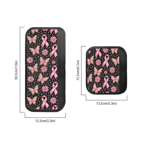 Image of Refrigerator Door Handle Covers Set of 6 Kitchen Electrical Appliance Decor Handles Keep Clean, for Breast Cancer Awareness Home Decor, Pink Ribbon Daisy Butterfly Print