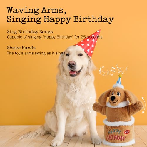 Fuzzwoof Singing Dancing Dog Toy, Interactive Birthday Cake Plush Toy for Small Medium Large Dogs, Plays Birthday Song, Musical Funny Puppy Toy, Gift for Dogs by Fuzzwoof - Image 3