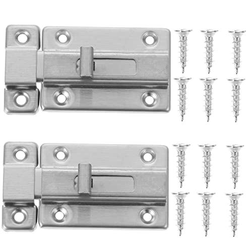LIFKOME 2juegos Pestillo De Seguridad Inoxidable Pestillos Con Tornillos Cerrojo Lince