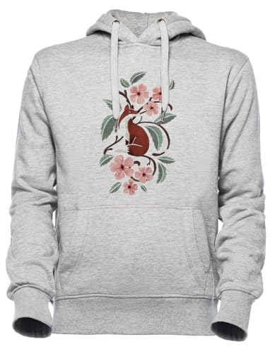 Sweat à capuche gris renard et cerisier Luxogo style unisexe décontracté