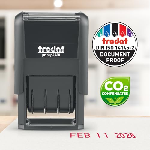Trodat Printy 4820 Self-Inking Home/Office Date Stamp, 3/8” x 1-¼”, Red Ink by Trodat - Used condition - Image 5