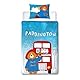 Character World Offizielles Paddington Bear™ Bettbezug-Set für Einzelbett, 2-seitiges, wendbares Stationsdesign, passender Kissenbezug, Einzelbett-Set, Weiß und Blau, Polycotton