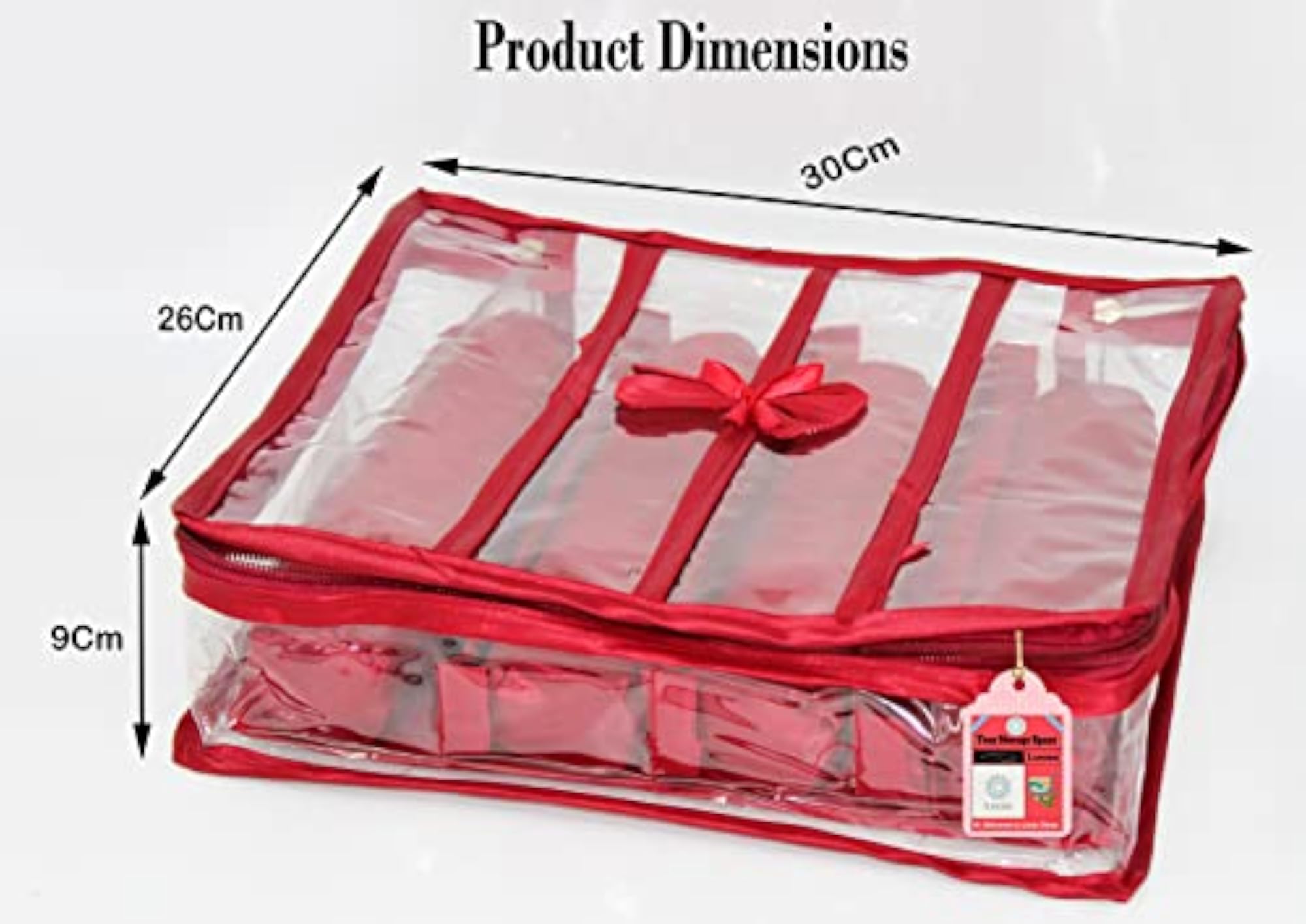 Satin Fabric 4 Rod Bangle Box Organizer for Women