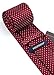 HISDERN Mens Neckties Wine Extra Long Red Ties for Men Polka Dots XL Tie and Pocket Square Woven Classic Silk Men's Necktie Handkerchief Set