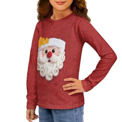 Image of Girls Long Sleeve T Shirt Cute Cartoon Crewneck Shirt for Kids 3-16Y Fall Winter Clothes
