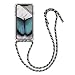 Produktbild kwmobile Necklace Case kompatibel mit Apple iPhone XR - Hülle Silikon mit Handykette - Band Handyhülle Transparent Grün Weiß Schwarz