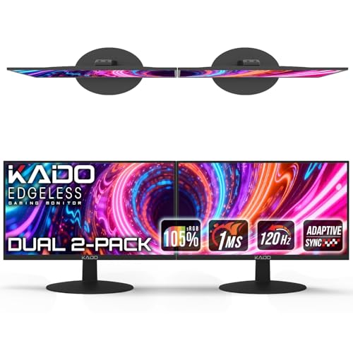Kado 2-Pack Dual 22 1920x1080 120Hz 105% sRGB FHD Computer Monitor