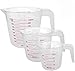 Youool Plastikowy zestaw dzbanków z miarką do piekarnika, przezroczysty 1000/500/250 ml pojemnik na miarkę z uchwytem do gotowania, szczekania, laboratorium kuchennego (1000/500/250 ml)