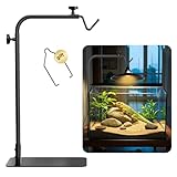 Josmimic Reptile Heat Lamp Stand Adjustable 18"-32": Light Holder Fixture with Heavy Base for Bearded Dragon, Turtle, Snake, Lizard β Terrarium Heating Dome Lamps for Tank or Aquarium Use