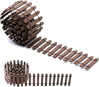 Dunkelbraun Miniatur-Gartenzaun HolzzaunFlexibler Miniatur-Zaun, Miniatur Zaun Gartenzaun Holz, verwendet für Miniaturlandschaft Puppenhaus Blumentopf Fee Gartendekoration
