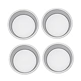 IMIKEYA 4 piezas Molde Pastel Redondo de Aleación Base Desmontable Antiadherente para Tartas Queso y Postres Hornear