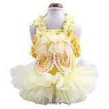 SGQCAR Princess Dog Dress Cute Easter Pet Lace Clothes Silky Tutu Skirts with Rabbit Ears Tulle Pupp
