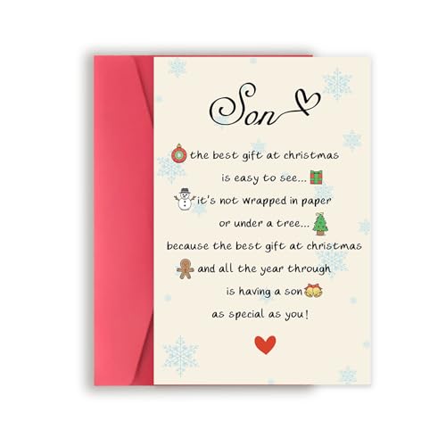 Missonemi Funny Christmas Card Gift for Son, Cool Son Christmas