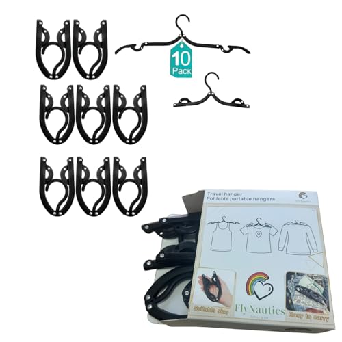 FlyNautics 10Pcs Foldable Travel Hangers Space...
