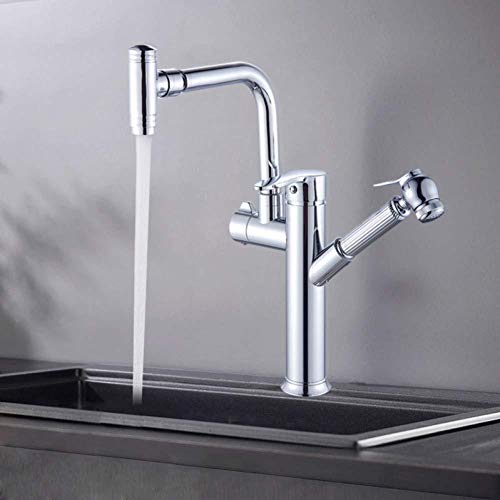 Wasserhahn Küchen Wasserhahn 360 Rotationsauslauf Ausziehsprühgerät Hochdruck-Bidet-Handmixer Wasserhähne