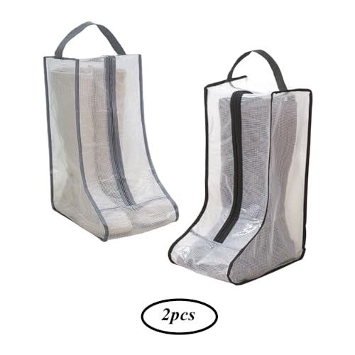 Vasemele 2 Stück Schuhtasche Reise Hohe Stiefel-Aufbewahrungstasche Stiefel-Aufbewahrungstasche Wasserfeste Staubdicht Schuhbeutel Gummistiefel Tasche Bootstasche Schuhsack Transparent Organizer