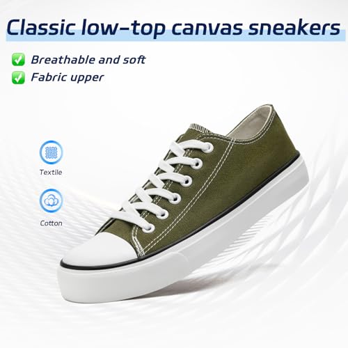 rosyclo Canvas Shoes for Women and Men, Low Top Canvas Sneakers Fashion Lace Up Comfortable Womens Classic Casual Tennis Walking Shoes2