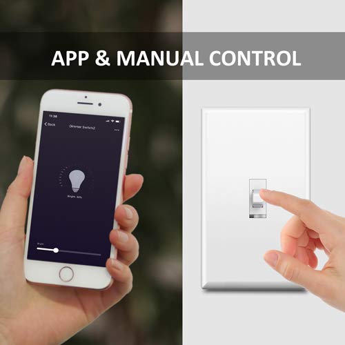 3-Way Smart WiFi Toggle Dimmer Light Switch, in-Wall, No Hub Required, Compatible with Alexa and Google Home, ETL and FCC Listed (WF31T)