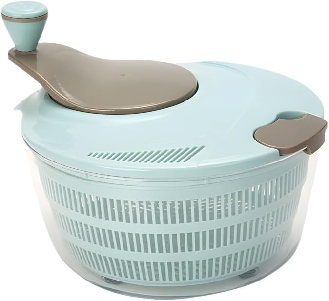 Salad Spinner Veg Wash Drainer with Clear Serving Bowl for Salad Preparation