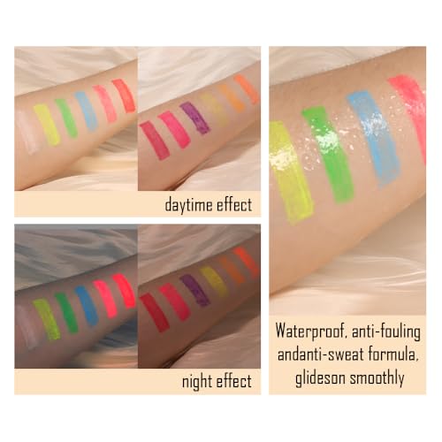 evpct Colorful UV Neon Liquid Eyeliner Pencil Pen, Rainbow Halloween Matte Colored Eyeliners Pencil Glow in Dark, Waterproof Long Lasting Highpigmented Delineador ojos lÃquido de neón 03# dark green - Image 4